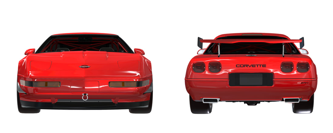 Chevrolet Corvette C4 3D VR Aanzichten