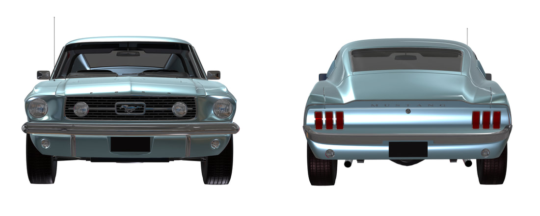 Ford Mustang Fastback 1966 3D VR Aanzichten