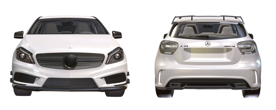 Mercedes-Benz A45 AMG 3D VR Aanzichten