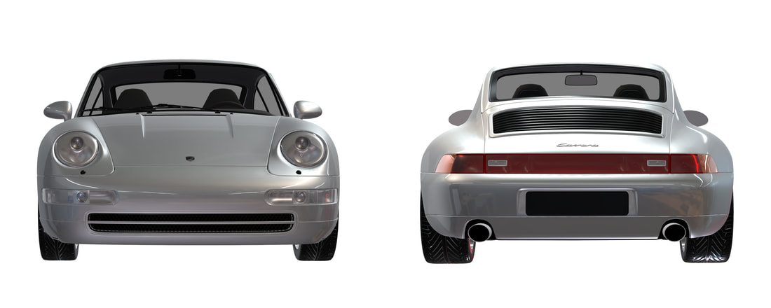 Porsche 911 Carrera 930 3D VR Aanzichten